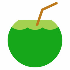 Green Coconut art vector illustration