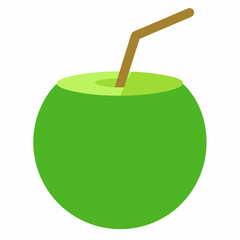 Green Coconut art vector illustration