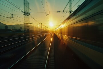 Train at Sunset