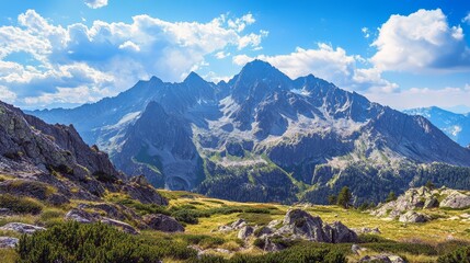 Mountain Range Under Clear Blue Sk