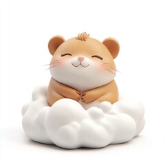 Fototapeta premium Cute Hamster on a Cloud