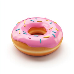 Pink Glazed Donut with Sprinkles