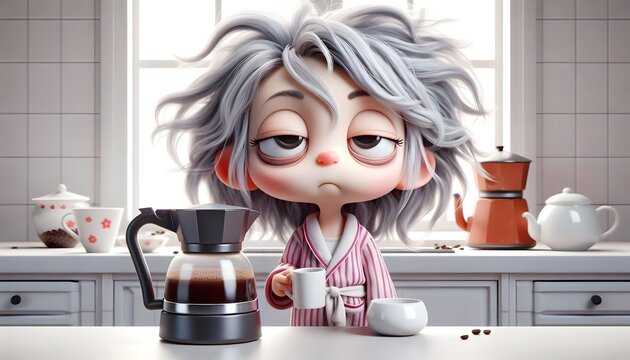 Despertar de Ternura: Anciana y su Amor por el Caf&eacute;