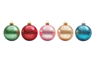 Obraz premium set of colorful christmas balls on white background