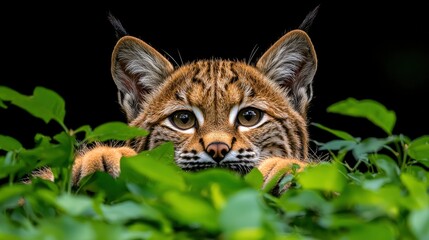 Obraz premium Lynx Sitting In The Grass In The Woods