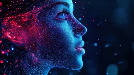 Mediadriven networking, holographic, dynamic, vibrant palette, digital innovation