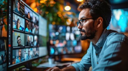 Remote classroom with dynamic interaction, teacher employing digital lesson planning, following online education trends