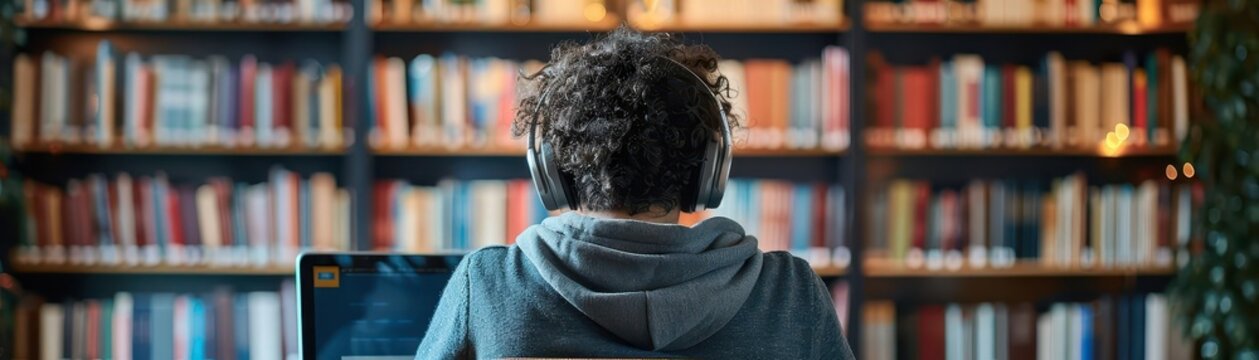 Student on virtual study break, attending eclasses, structured digital learning environment