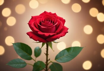 red rose flower with bokeh effect background for love, ai