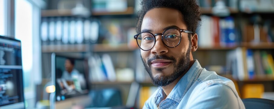 Teacher hosting group video chat, addressing virtual learning challenges, providing online study tips