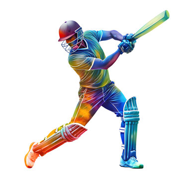 recommend clip art: cricket player with multi color
