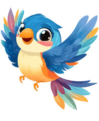 cartoon kawaii style cute bird vector illustration
