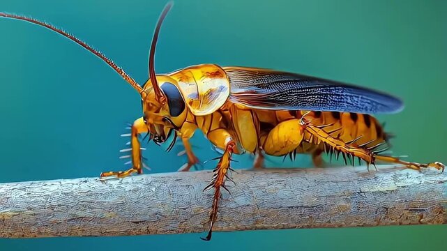 cockroach insect on wooden 