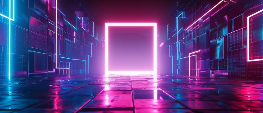 Neon invitation template