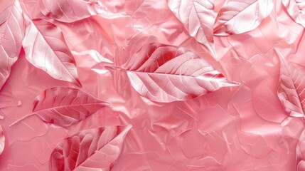 Fototapeta premium Plain Background with Pink Metallic Leaf