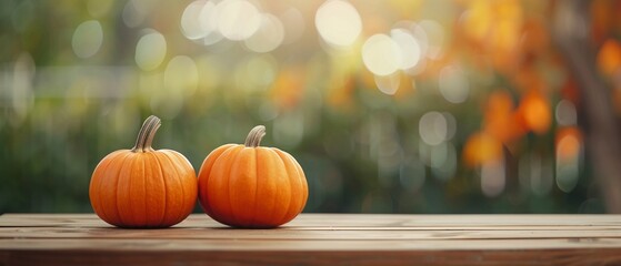 Seasonal pumpkins on rustic wooden top, All Hallows Eve decor, eerie ambiance, Halloween feel 8K , high-resolution, ultra HD,up32K HD