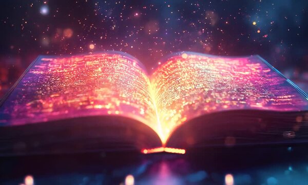 magic book with lights