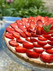 strawberry cake on a plate