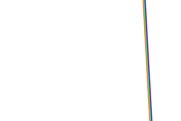  white background with creative rainbow lines. Arrange the lines in a flowing, dynamic pattern that curves and intersects, showcasing a spectrum of vibrant colors. This design adds a playful and color