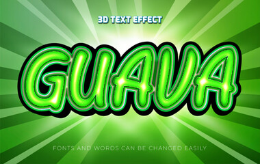 Guava 3d editable text effect style