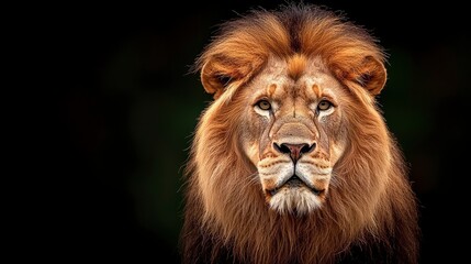 Fototapeta premium Close-Up Portrait Of A Lion, Regal And Powerful