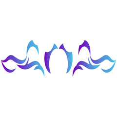 Colorful Neo Tribal Tattoo Illustration. Y2k Streetwear Logo. Isolated on White Background.