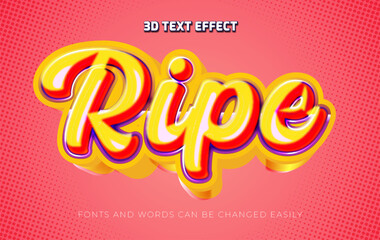 Ripe 3d editable text effect style