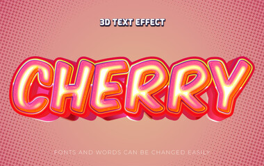 Cherry 3d editable text effect style