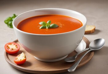 tomato soup in bowl, ai