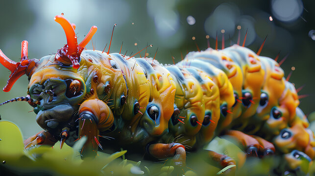 scary horned caterpillar