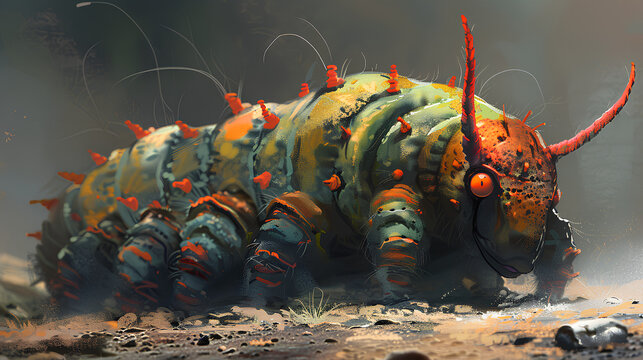 scary horned caterpillar