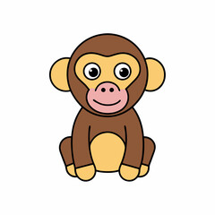 Chimpanzee art vector illustration