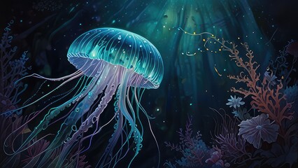 jellyfish in sea water