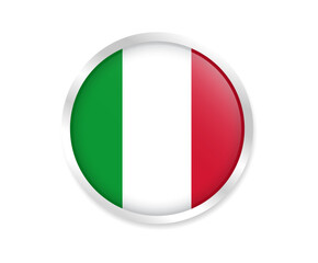 Flag of Italy. Round flag. Flag icon. Circle flag icon logo vector illustration EPS