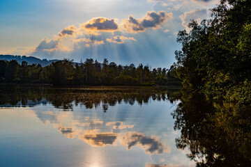Lake landscape at Pfrunger Ried, Germany