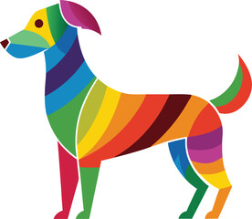 Obraz premium vector illustration of a colorful dog