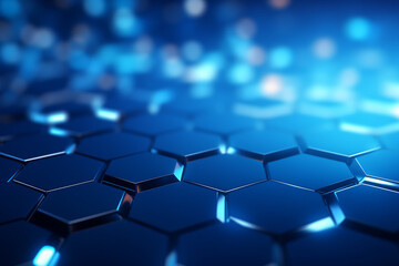 Fototapeta premium Abstract blue hexagons pattern background for design.Hi-tech science and research concept innovation.