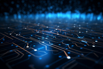 Abstract technology circuit digital line electronic network data innovation concept background.