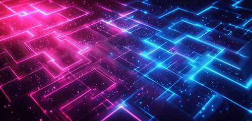 Abstract Neon Grid