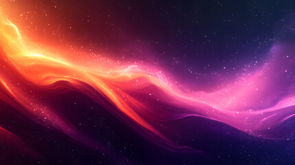 Obraz premium Abstract dark purple, orange, and black gradient background with glowing pink and magenta hues, featuring a vibrant noise texture perfect for colorful retro banner designs