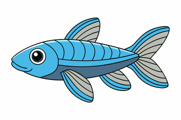 Create a fish Danio  art vector illustration