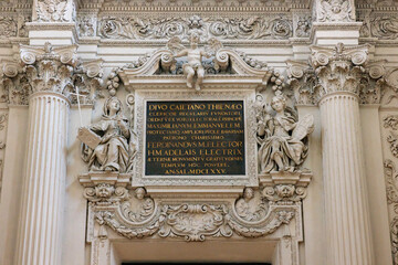 Latin Inscription Inside the Theatine Church at Odeonsplatz, Munich