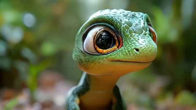baby dinosaurus or dragon with big eyes