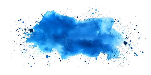 Obraz premium Sky Blue ink splatter stain isolated on white background