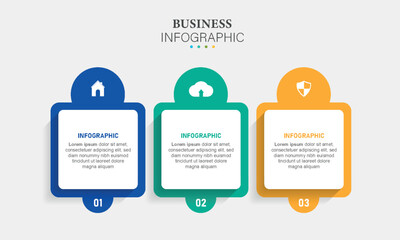 Infographic template with 3 options, vector number process for presentation, web site