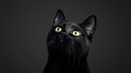 Black Cat With A Mysterious Aura