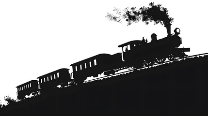 Obraz premium silhouette train png white background