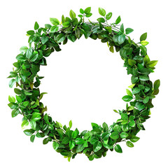 Lush round garden frame with vibrant green foliage for indoor decor in modern space, cut out