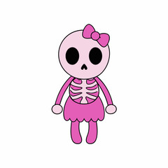 Single Catrina Skeletons art vector illustration