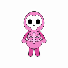 Single Catrina Skeletons art vector illustration